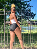 Black & White Scalloped SWIMSUIT