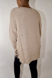 High Low Taupe Knit Sweater
