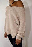 High Low Taupe Knit Sweater