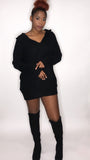 Up To No Hood Black Knit Sweater