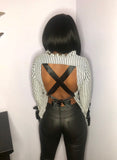 X MARKS THE SPOT STRIPPED TOP