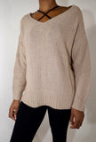 High Low Taupe Knit Sweater